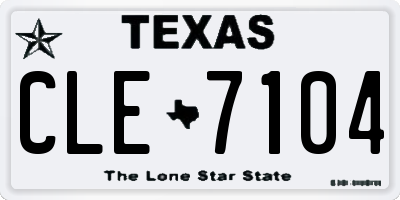 TX license plate CLE7104