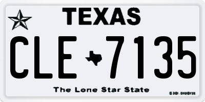 TX license plate CLE7135