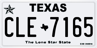 TX license plate CLE7165