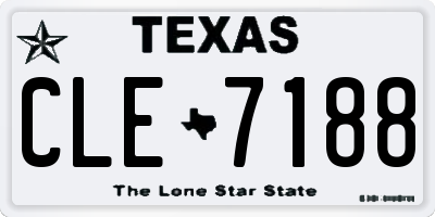 TX license plate CLE7188