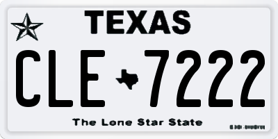 TX license plate CLE7222