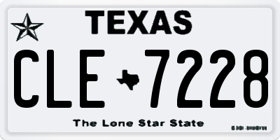TX license plate CLE7228