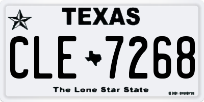 TX license plate CLE7268