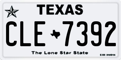 TX license plate CLE7392