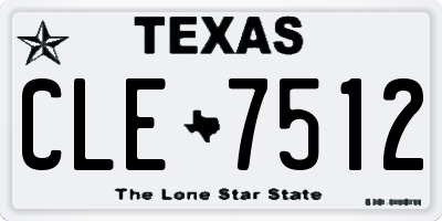 TX license plate CLE7512