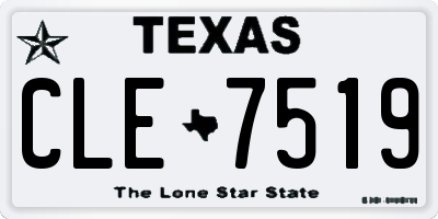 TX license plate CLE7519