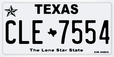TX license plate CLE7554