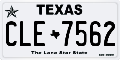 TX license plate CLE7562