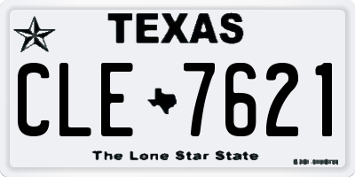 TX license plate CLE7621