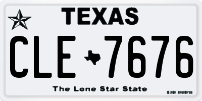 TX license plate CLE7676