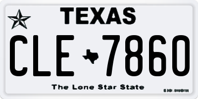 TX license plate CLE7860