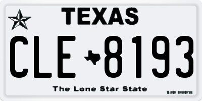 TX license plate CLE8193
