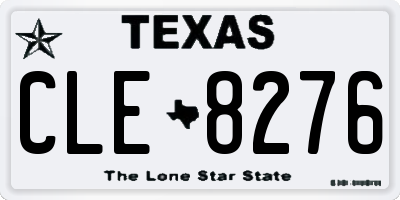 TX license plate CLE8276