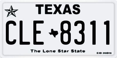 TX license plate CLE8311