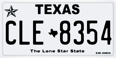 TX license plate CLE8354
