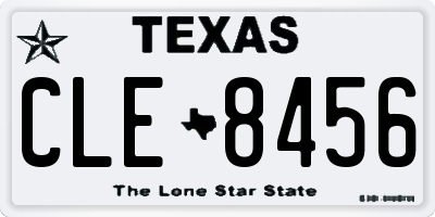 TX license plate CLE8456