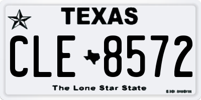 TX license plate CLE8572