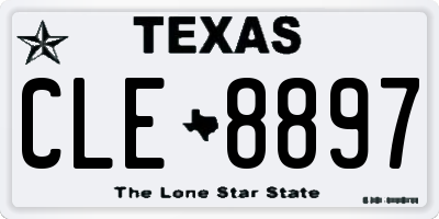 TX license plate CLE8897