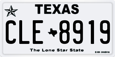 TX license plate CLE8919