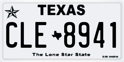 TX license plate CLE8941