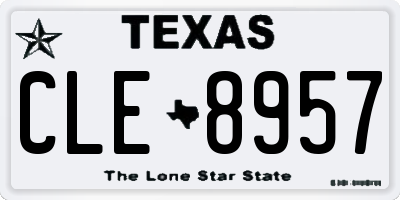 TX license plate CLE8957