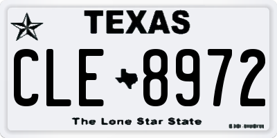 TX license plate CLE8972