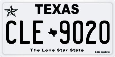 TX license plate CLE9020