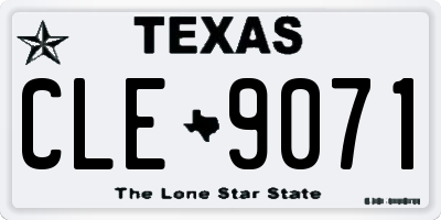TX license plate CLE9071