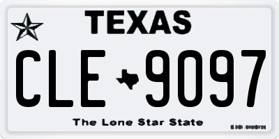 TX license plate CLE9097