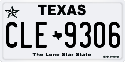 TX license plate CLE9306