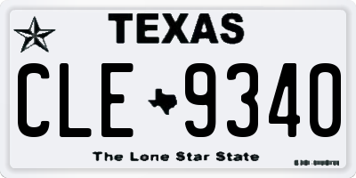 TX license plate CLE9340