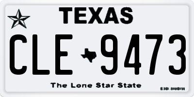 TX license plate CLE9473