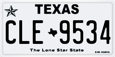 TX license plate CLE9534
