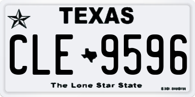 TX license plate CLE9596