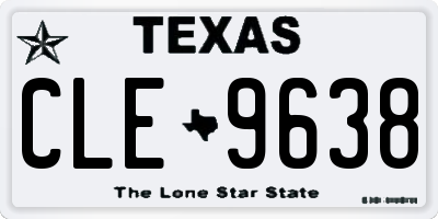 TX license plate CLE9638