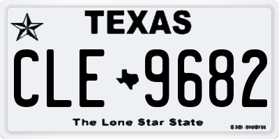 TX license plate CLE9682