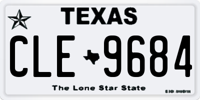 TX license plate CLE9684