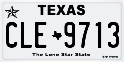 TX license plate CLE9713