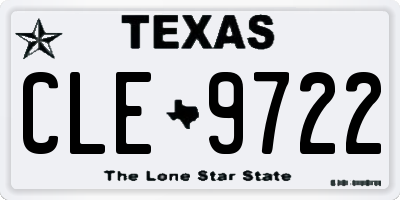 TX license plate CLE9722