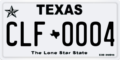 TX license plate CLF0004