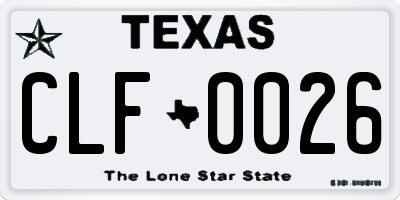 TX license plate CLF0026