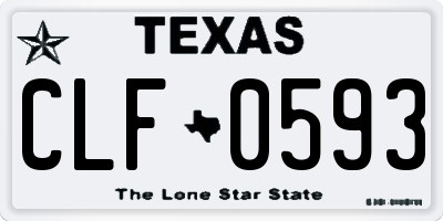 TX license plate CLF0593