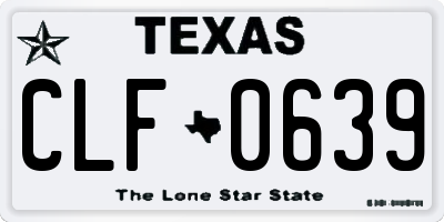 TX license plate CLF0639
