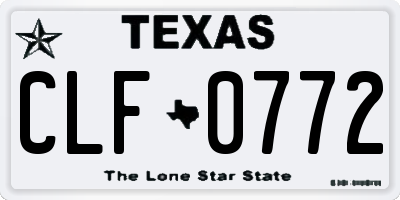 TX license plate CLF0772