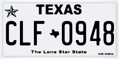 TX license plate CLF0948