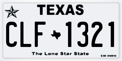 TX license plate CLF1321