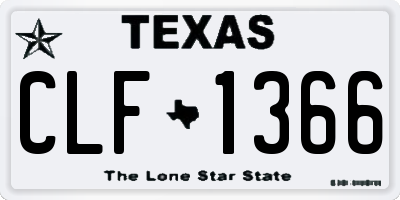 TX license plate CLF1366