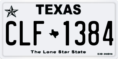 TX license plate CLF1384