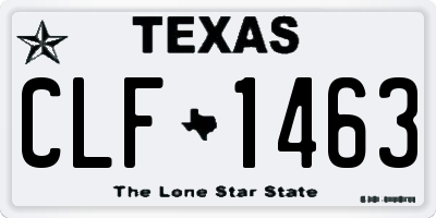 TX license plate CLF1463