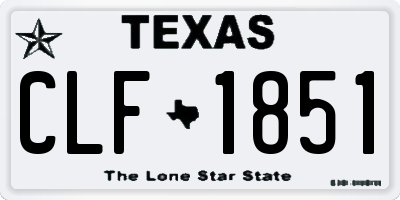 TX license plate CLF1851